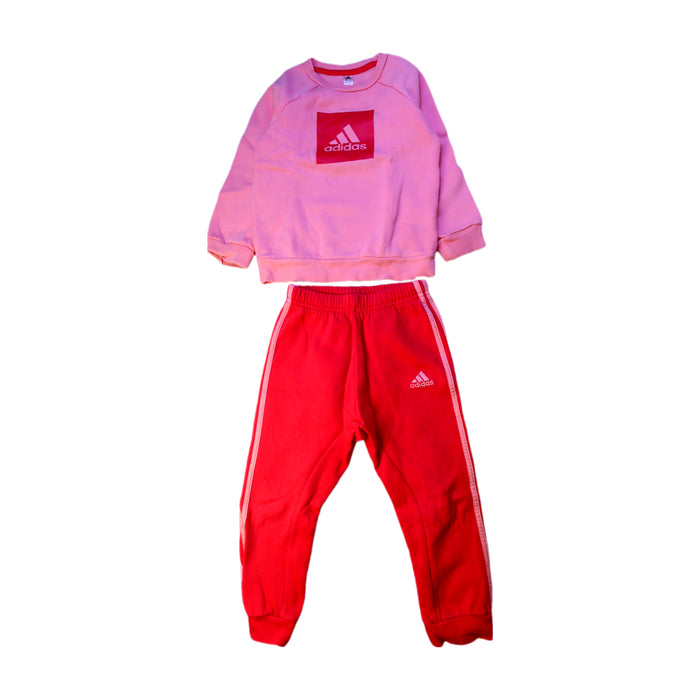 A Pink Pants Sets from Adidas in size 2T for girl. (Front View)