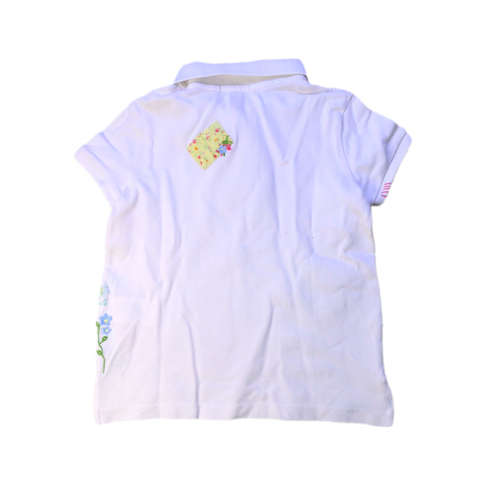 A White Short Sleeve Polos from Polo Ralph Lauren in size 6T for girl. (Back View)
