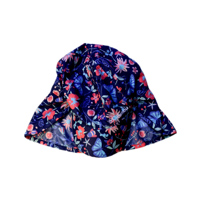 A Navy Sun Hats from Columbia in size 8Y for girl. (Back View)