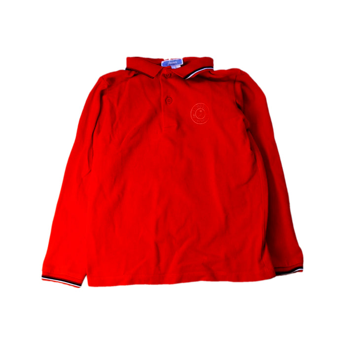A Red Long Sleeve Polos from Jacadi in size 6T for boy. (Front View)