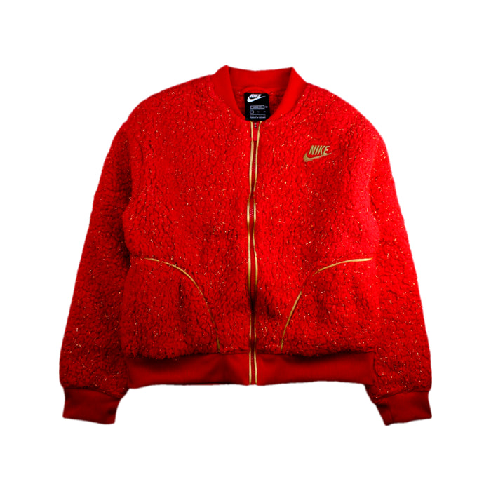 A Red Lightweight Jackets from Nike in size 13Y for girl. (Front View)