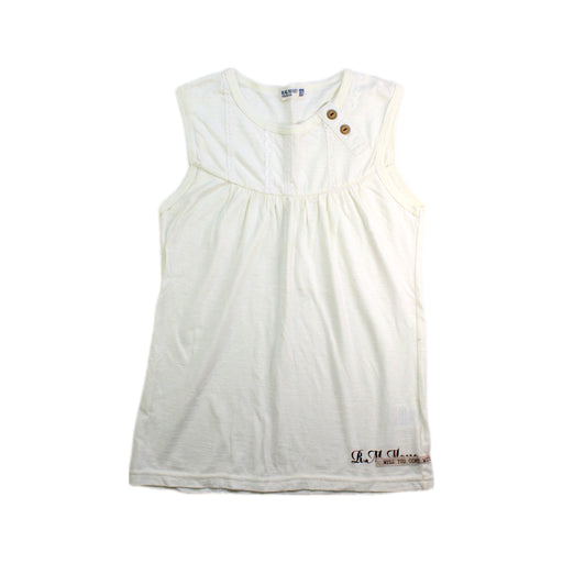 A White Sleeveless Tops from Ragmart in size 7Y for girl. (Front View)