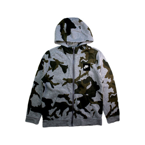 A Grey Hooded Sweatshirts from Nike in size 10Y for neutral. (Front View)