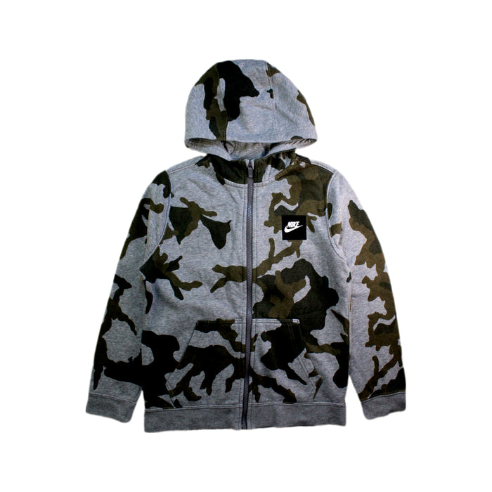 A Grey Hooded Sweatshirts from Nike in size 10Y for neutral. (Front View)