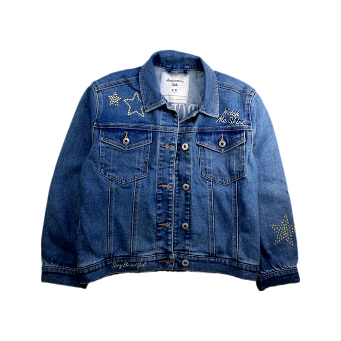 A Blue Lightweight Jackets from Abercrombie & Fitch in size 9Y for girl. (Front View)