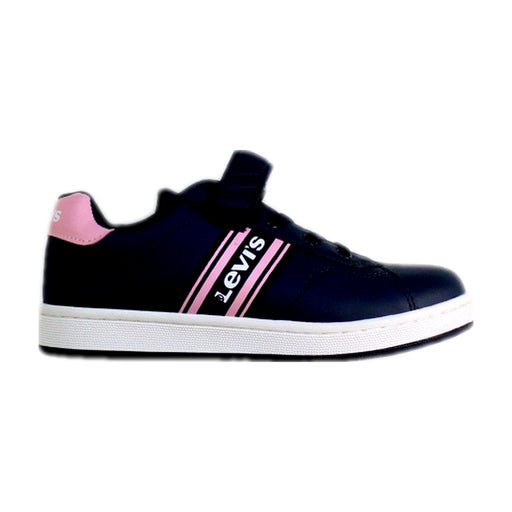 A Black Sneakers from Levi's in size 7Y for girl. (Front View)