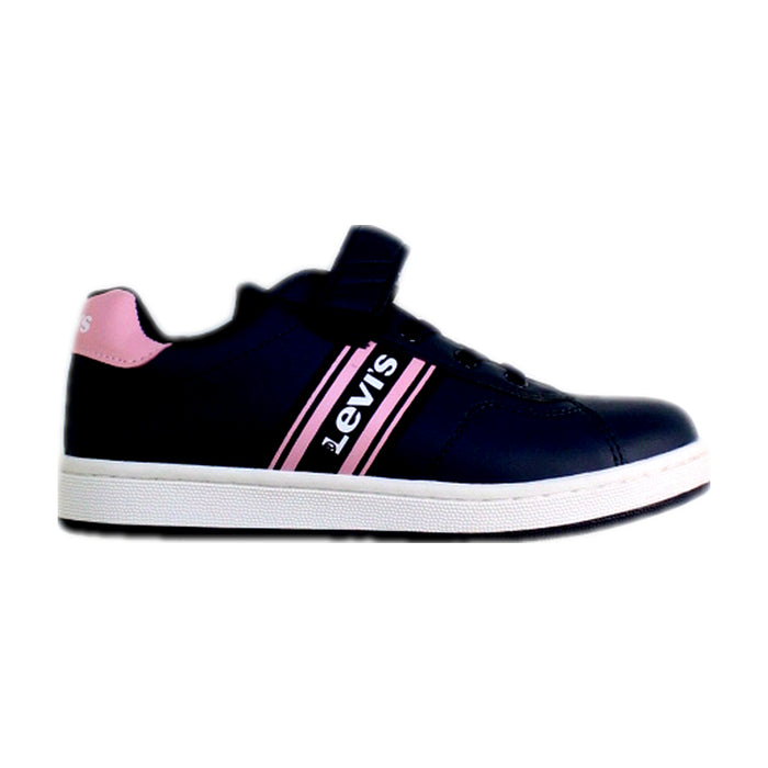 A Black Sneakers from Levi's in size 7Y for girl. (Front View)