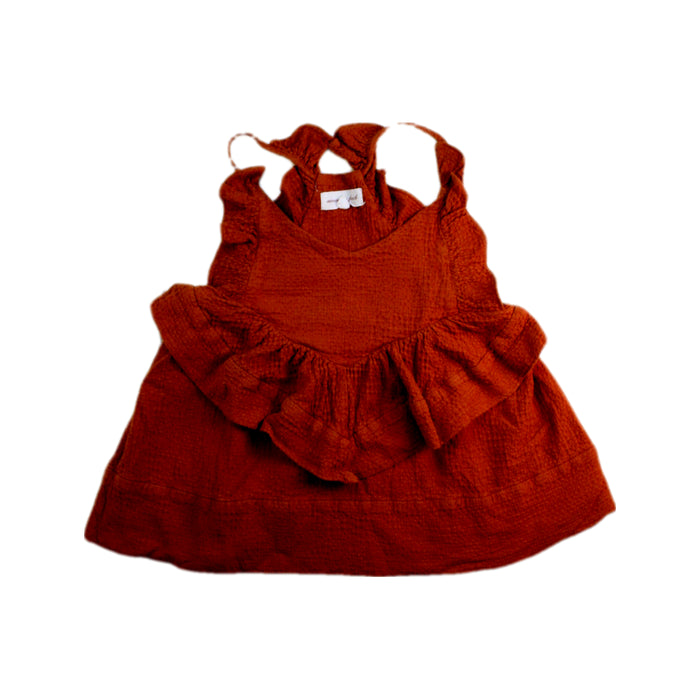 A Orange Sleeveless Tops from Excuse My French in size 6T for girl. (Front View)