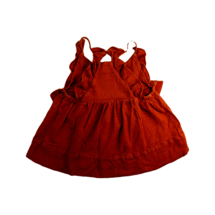 A Orange Sleeveless Tops from Excuse My French in size 6T for girl. (Back View)