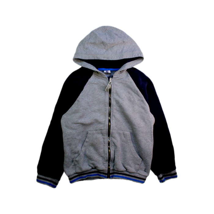 A Grey Hooded Sweatshirts from Petit Bateau in size 8Y for boy. (Front View)
