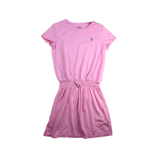 A Pink Short Sleeve Dresses from Polo Ralph Lauren in size 6T for girl. (Front View)
