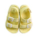 A Yellow Sandals from Petit Main in size 4T for neutral. (Back View)