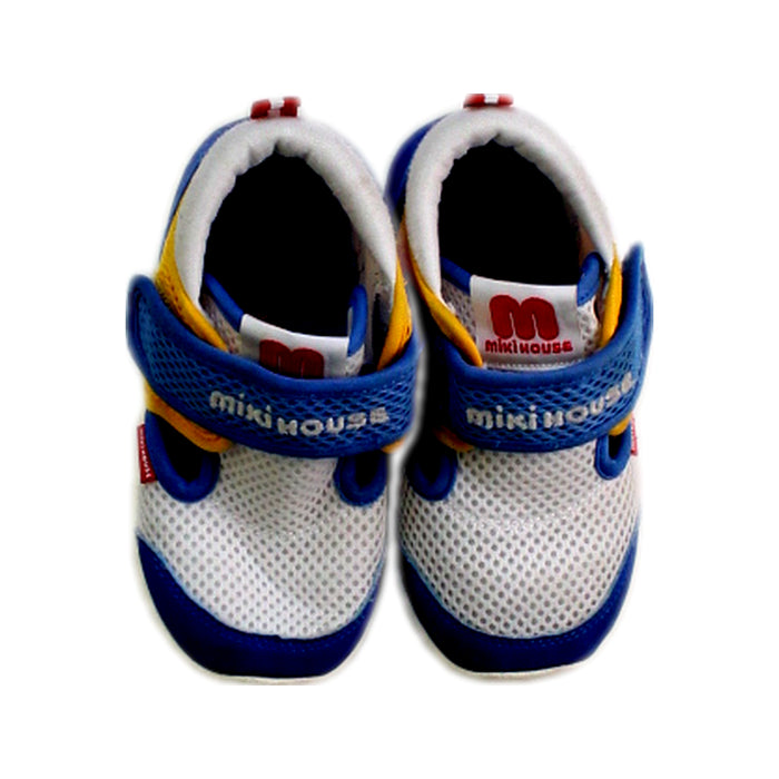 A Blue Sneakers from Miki House in size 3T for boy. (Back View)