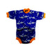 A Blue Floatsuits from Splash About in size 12-18M for boy. (Front View)