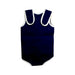 A Navy Floatsuits from Splash About in size 6-12M for boy. (Back View)