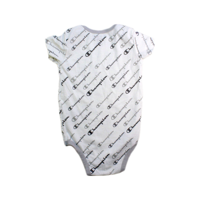A White Short Sleeve Bodysuits from Champion in size 12-18M for boy. (Back View)