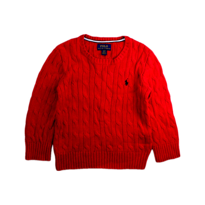 A Red Knit Sweaters from Polo Ralph Lauren in size 3T for boy. (Front View)