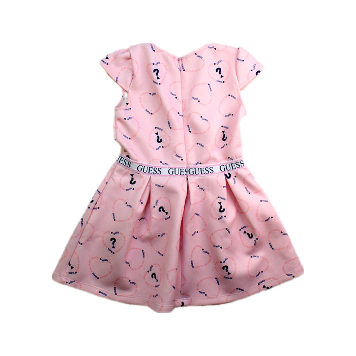 A Pink Short Sleeve Dresses from Guess in size 2T for girl. (Back View)