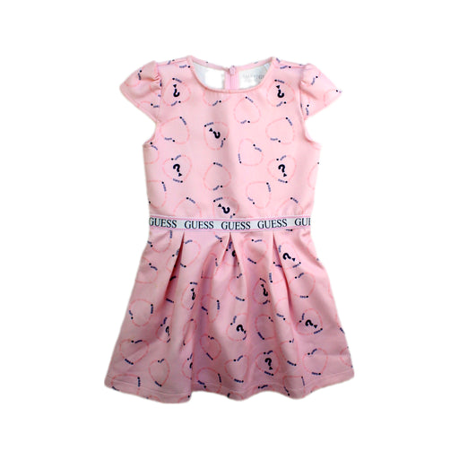 A Pink Short Sleeve Dresses from Guess in size 3T for girl. (Front View)
