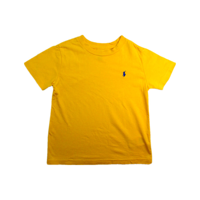 A Yellow Short Sleeve T Shirts from Polo Ralph Lauren in size 3T for boy. (Front View)
