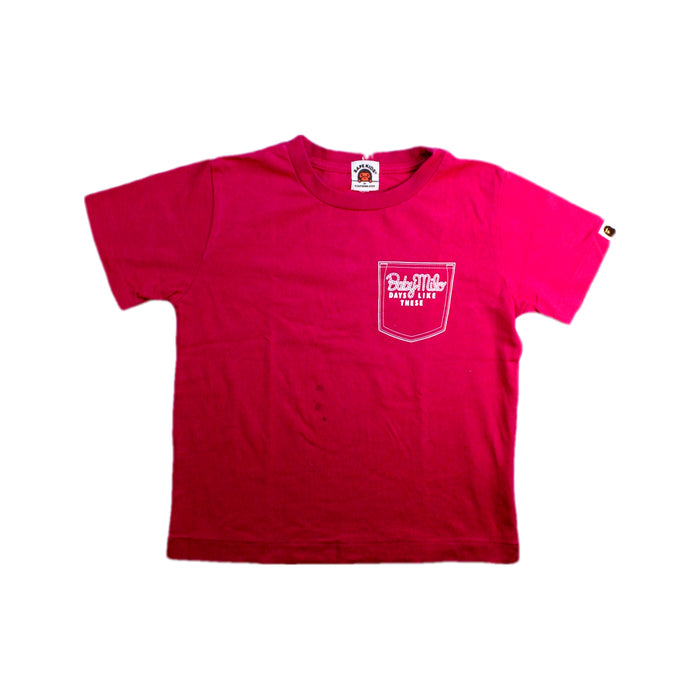 A Red Short Sleeve T Shirts from BAPE KIDS in size 5T for girl. (Front View)