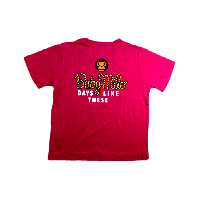 A Red Short Sleeve T Shirts from BAPE KIDS in size 5T for girl. (Back View)