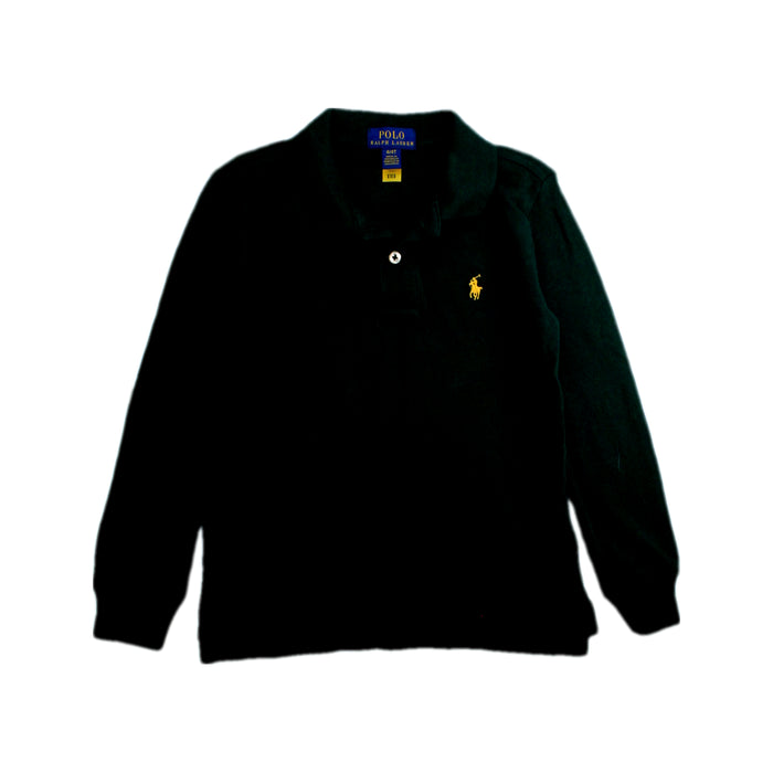 A Black Long Sleeve Polos from Polo Ralph Lauren in size 4T for boy. (Front View)