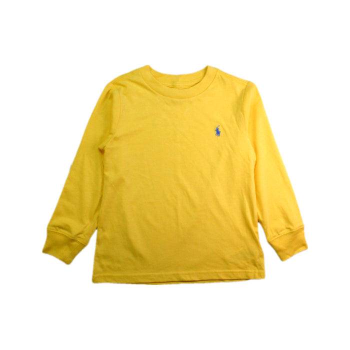 A Yellow Long Sleeve T Shirts from Polo Ralph Lauren in size 3T for boy. (Front View)