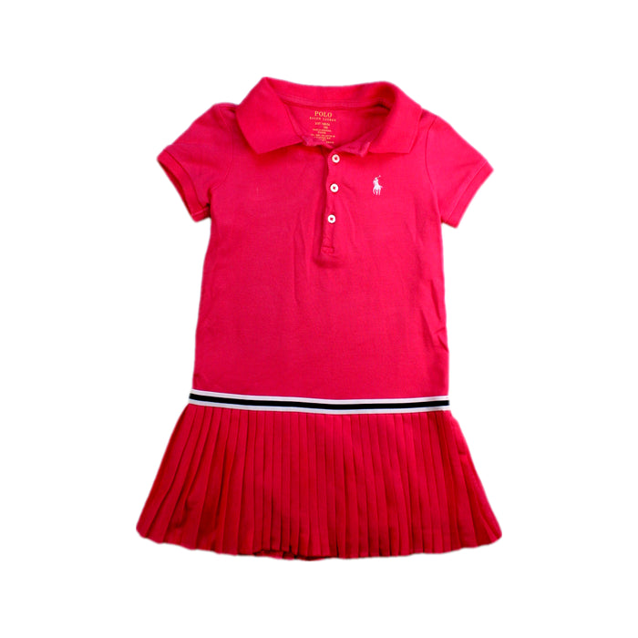 A Pink Short Sleeve Dresses from Polo Ralph Lauren in size 3T for girl. (Front View)