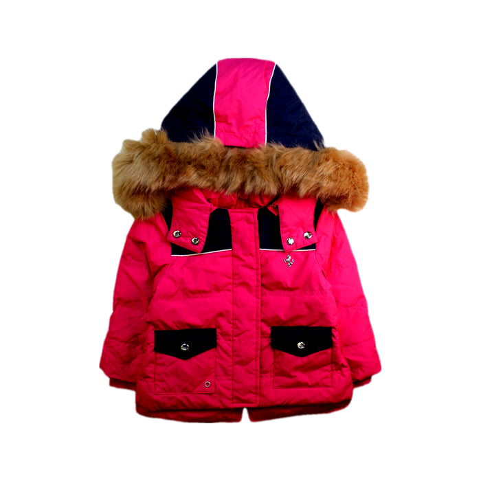 A Pink Puffer/Quilted Coats & Outerwear from Ferrari in size 12-18M for girl. (Front View)