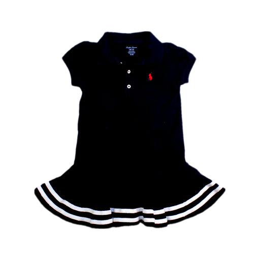A Navy Short Sleeve Dresses from Ralph Lauren in size 12-18M for girl. (Front View)