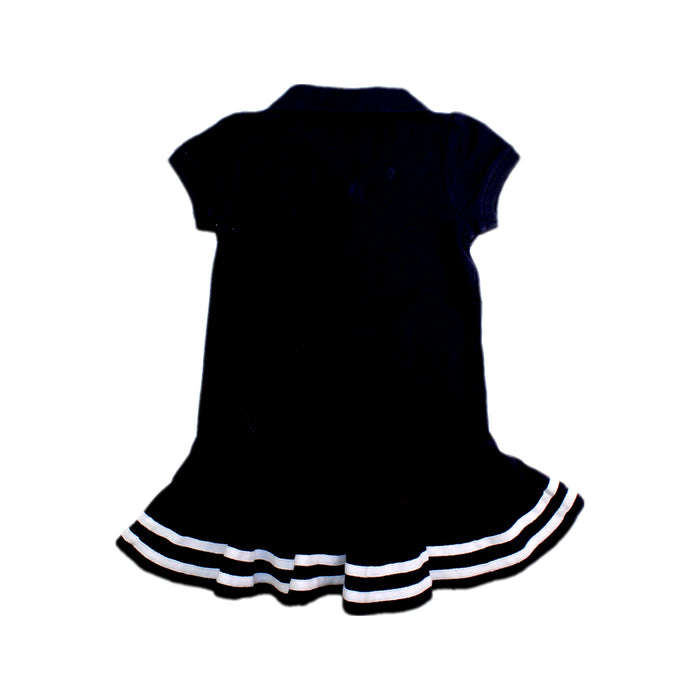 A Navy Short Sleeve Dresses from Ralph Lauren in size 12-18M for girl. (Back View)