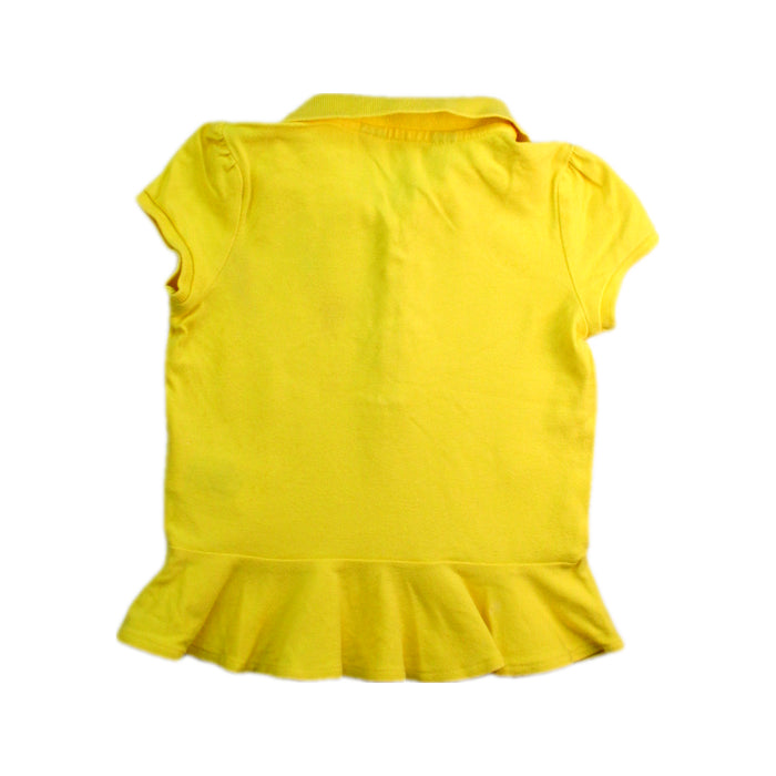 A Yellow Short Sleeve Polos from Polo Ralph Lauren in size 3T for girl. (Back View)