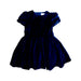 A Navy Short Sleeve Dresses from Jacadi in size 6T for girl. (Front View)