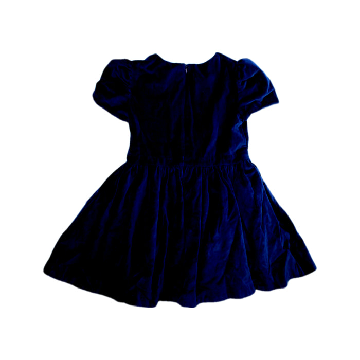 A Navy Short Sleeve Dresses from Jacadi in size 6T for girl. (Back View)