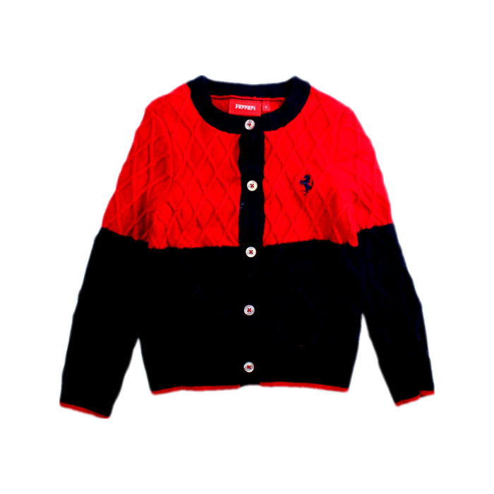 A Red Cardigans from Ferrari in size 3T for girl. (Front View)