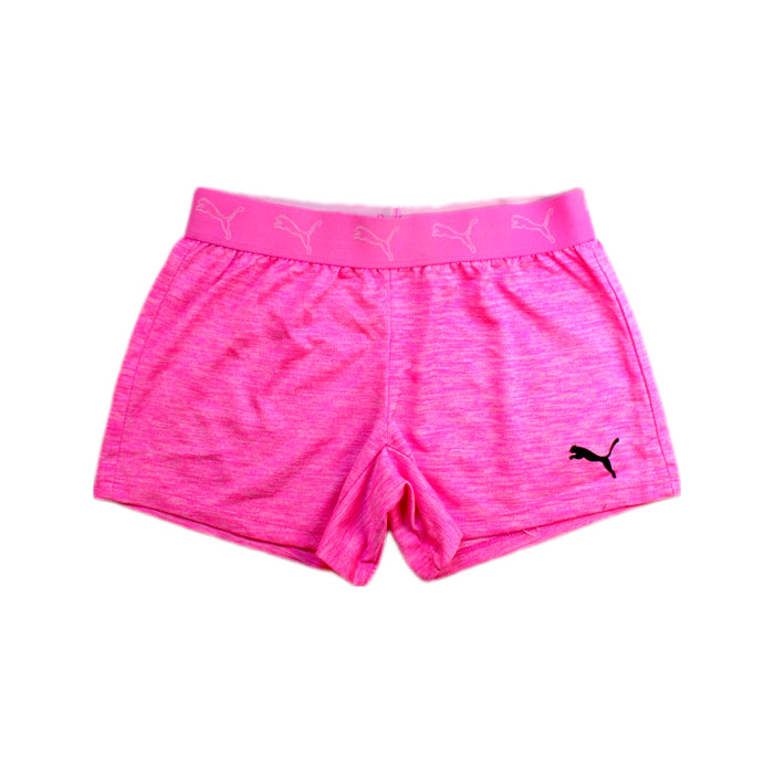 A Pink Active Shorts from Puma in size 7Y for girl. (Front View)