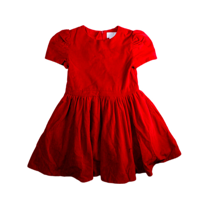 A Red Short Sleeve Dresses from Jacadi in size 6T for girl. (Front View)