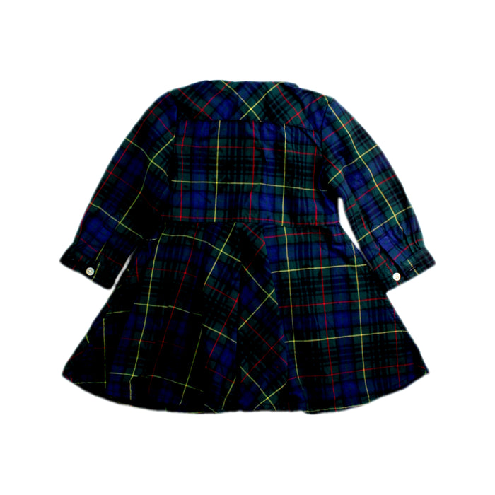 A Navy Long Sleeve Dresses from Ralph Lauren in size 3-6M for girl. (Back View)