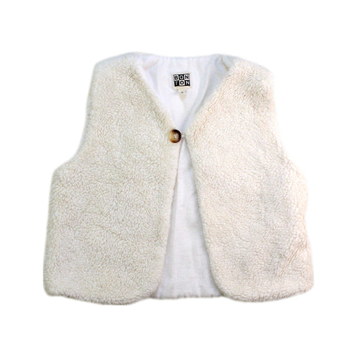 A White Outerwear Vests from Bonton in size 3T for girl. (Front View)