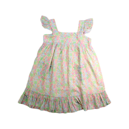 A Multicolour Sleeveless Dresses from Bonton in size 6T for girl. (Front View)