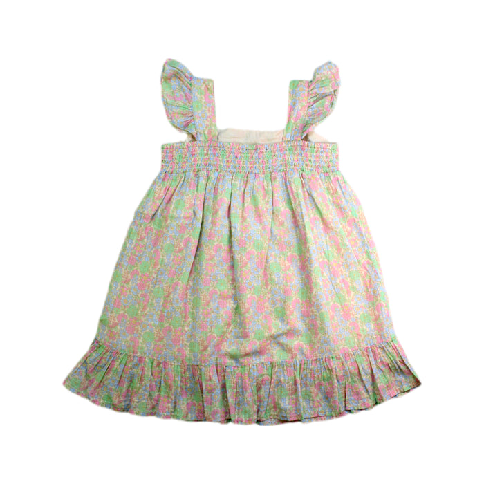 A Multicolour Sleeveless Dresses from Bonton in size 6T for girl. (Back View)