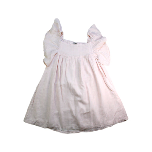 A Pink Sleeveless Dresses from Bonton in size 6T for girl. (Front View)