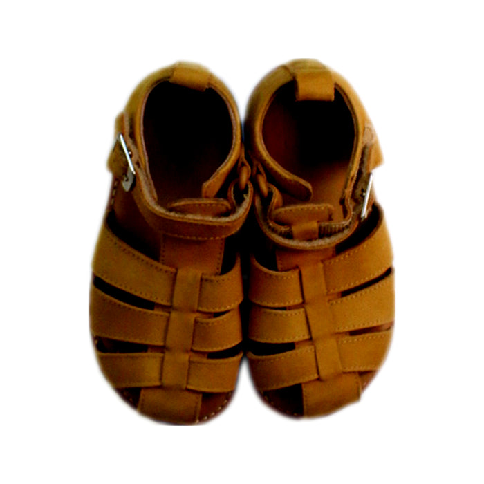 A Brown Sandals from Liewood in size 4T for girl. (Back View)