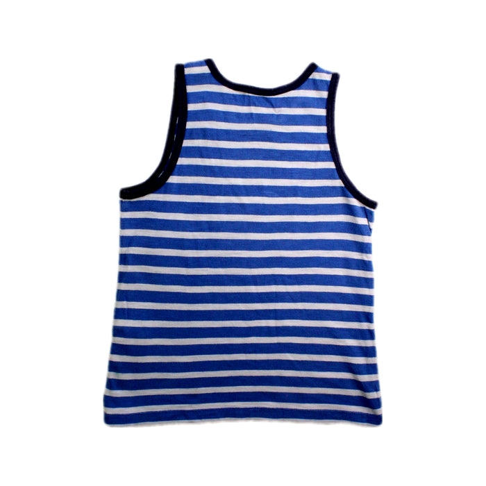 A Blue Sleeveless T Shirts from Crewcuts in size 4T for boy. (Back View)