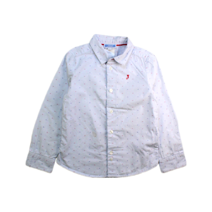 A White Long Sleeve Shirts from Jacadi in size 4T for boy. (Front View)