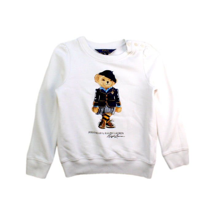 A White Crewneck Sweatshirts from Polo Ralph Lauren in size 6T for girl. (Front View)