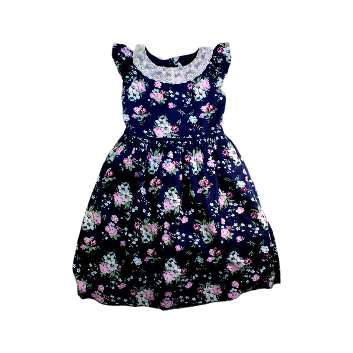 A Navy Sleeveless Dresses from Janie & Jack in size 7Y for girl. (Front View)