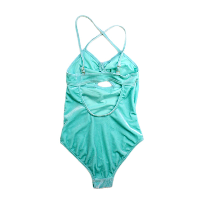 A Teal Swimsuits from Beachlife in size 6T for girl. (Back View)