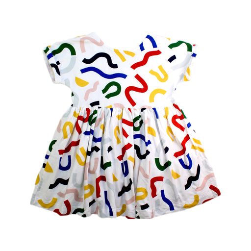 A Multicolour Short Sleeve Dresses from Petit Bateau in size 6T for girl. (Front View)